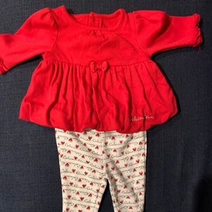 0-3month Calvin Klein hearts outfit